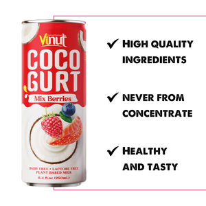 Boisson au yaourt de coco 280 ml au goût de fruits rouges, fabricant de boissons OEM ODM, étiquette privée - Product Image 2