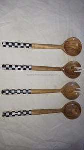 Cuillère en bois de luxe de haute qualité, écologique, avec manche en résine, pour mariage, fête et autres fonctions, taille personnalisable, couverts - Product Image 3