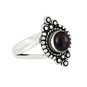 Bague pour femme GOURIK en argent sterling 925, sertie d'onyx noir, oxydée, taille ovale, faite à la main, style vintage - Product Image 2
