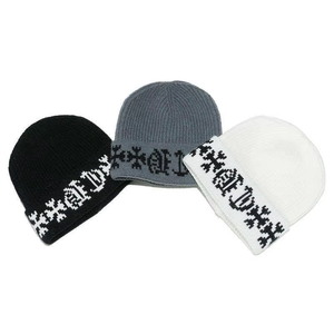 หมวกไหมพรมปักลาย 3 มิติ สไตล์เกาหลี ขายส่ง ผลิตจากอะคริลิก 100% ดีไซน์ไขว้ทันสมัย อเนกประสงค์ ให้ความอบอุ่น - Product Image 4