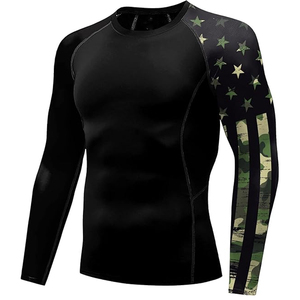 High Quality Men Long Sleeve Rash Guard <b>Compression</b> <b>Shirt</b> Graphic Print UV Protection Bulk Supplier - Product Image 1