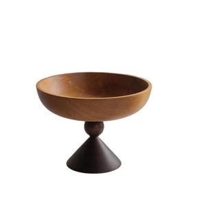 Ensemble de bols de service sur pied, accessoires de décoration intérieure, bols de centre de table en bois, finition naturelle, bol écologique, décoration - Product Image 6