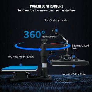 Stampante di trasferimento di sublimazione 12x15 a conchiglia 5-in-1 digitale precisa di controllo della temperatura pressa di calore 900W per t-shirt veloce - Product Image 4