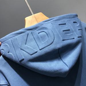 เสื้อฮู้ดสีเบจแบบยูนิเซ็กซ์ ทรงปกติ ผ้าฝ้ายถัก สวมใส่สบาย สีพื้น แขนยาว มีกระเป๋า เหมาะสำหรับใส่ในฤดูใบไม้ร่วง - Product Image 5