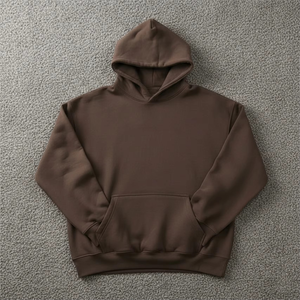 Sweat-shirt à capuche marron pour homme, coupe classique, décontracté, pour l'automne, impression numérique, mélange coton et polyester, respirant - Product Image 3