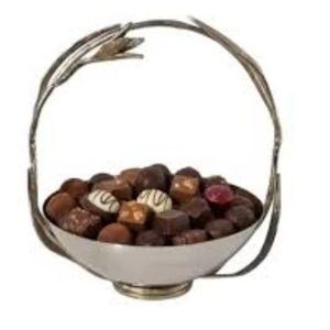 Recipiente Multifuncional para Servir Alimentos, Tazón de Metal con Acabado en Níquel Plateado y Base de Madera, Decoración para Restaurantes, Tazón para Servir Chocolate - Product Image 2