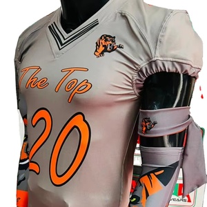 Jersey de fútbol americano bordado de talla grande transpirable pantalones de sublimación elásticos cortos Pakistán hecho en fábrica fotos reales - Product Image 1