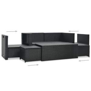 Conjunto de Muebles de Jardín Grandes de Ratán Sintético Negro (Polietileno) con Estructura de Acero con Recubrimiento en Polvo - Product Image 5