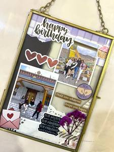 Home Decor Glass & Metal Hanging Picture <b>Frame</b> for <b>Wall</b> Decoration, with 2 Sides Glass Customised(Golden) - Product Image 6