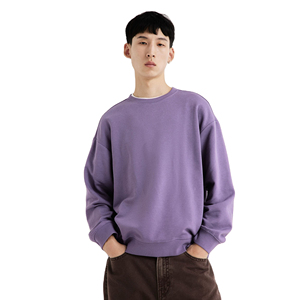 เสื้อสเวตเชิ้ตคอกลมผ้าฝ้าย 100% แบบกำหนดเองสำหรับผู้ชาย บุซับในด้านหน้า ลายพิมพ์กราฟิกโลโก้ สำหรับฤดูหนาว ขายส่ง เสื้อสเวตเชิ้ตแบบเรียบง่าย สวมใส่สบาย - Product Image 1