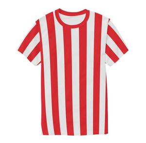 Camiseta Casual de Manga Corta con Cuello Redondo y Rayas para Hombre, Corte Regular, Tejido de Punto, Diseño Estampado en la Parte Delantera - Product Image 1