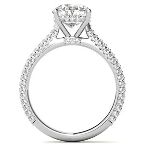 Anillo de Compromiso con Moissanita de Corte Brillante y Engaste de Puntas, Plata de Ley 925 Bañada en Oro Blanco, Certificado, para Promesa Nupcial y Boda - Product Image 4