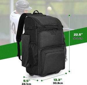 Roziv Sports Custom Color Polyester Baseball Sports Backpack Water Bottle Pocket Helmet Compartment High Quality Unisex Arcuate - Product Image 5