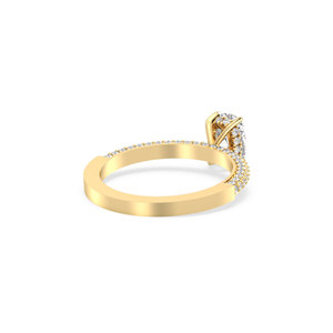 Anillos de compromiso de diamantes cultivados en laboratorio HPHT CVD de diseño de lujo REYES para mujer, oro amarillo macizo de 14 quilates, joyería fina para mujer - Product Image 6