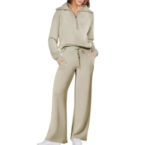 Conjunto Deportivo Verde para Mujer con Capucha, Manga Larga, Color Sólido, Casual, Transpirable, Holgado, con Bolsillos con Cordón - Product Image 5