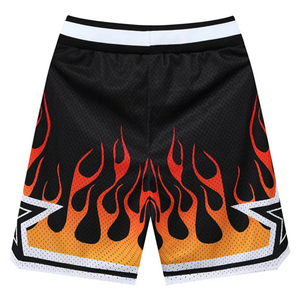 Pantalones Cortos de Baloncesto Casuales de Lona 100% Poliéster Ecológicos al por Mayor con Cintura Baja Elástica, Doble Malla, Secado Rápido y Transpirables con Estampado - Product Image 3