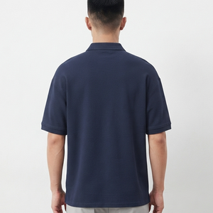 OEM/ODM Factory Price Men's Navy <b>Blue</b> <b>Polo</b> T-<b>Shirt</b> Custom Logo Printed Polyester Cotton Plain Blank Short Sleeve Woven Fabric - Product Image 5