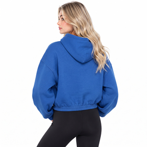 Sudadera con capucha de algodón polar para mujer, de manga larga, con hombros caídos, estampada, estilo oversize - Product Image 2