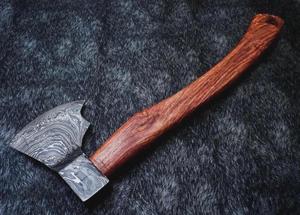 STEEL CRAFT INTERNATIONAL Hand-Forged Damascus Steel <b>Mini</b> <b>Axe</b> 18" Wood Handle DIY Grade ODM 1 Year - Product Image 5