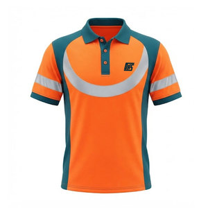 Camisas polo de trabajo diario para hombre, camisetas transpirables de mezcla de algodón de manga corta con cuello, ropa cómoda para uniforme de oficina - Product Image 1