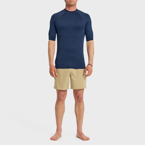 T-shirt de sport athlétique à manches trois quarts bleu marine pour homme, 100 % polyester, séchage rapide, pour la course et le fitness - Product Image 6