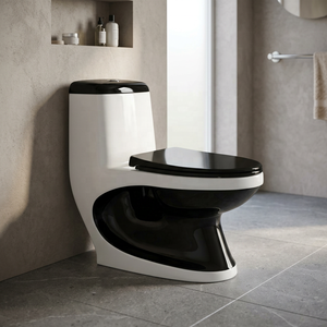 Inodoro de Una Pieza Moderno de Cerámica con Doble Sifón, Equipo Sanitario para Baño - Product Image 2