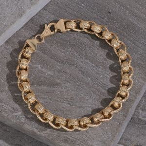 Vintage Gold Tone Engraved Link <b>Bracelet</b> for <b>Men</b> Luxury Ornate Chain <b>Bracelet</b> - Product Image 2