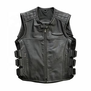 New Casual Winter Outdoor Sports Motorcycle Waistcoat Genuine <b>Leather</b> <b>Sleeveless</b> <b>Jacket</b> Waterproof Quick Dry Men's - Product Image 1