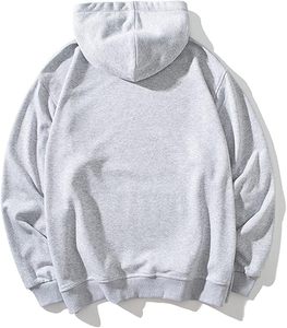 เสื้อฮู้ดดี้สำหรับผู้ชาย เสื้อฮู้ดดี้สีพื้นแบบลำลอง เสื้อฮู้ดดี้แบบสวมหัว แขนยาว ทรงหลวม มีกระเป๋าแบบคิงก้า - Product Image 3