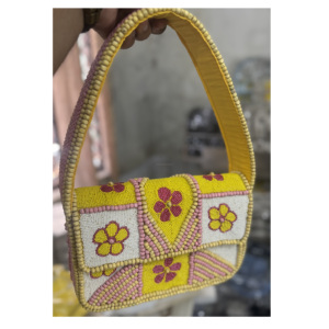 Indian Women's Bohemian Style Cotton Boho Handmade <b>Beaded</b> Clutch Zipper <b>Large</b> Capacity Evening Shopping Shoulder Messenger Bags - Product Image 6