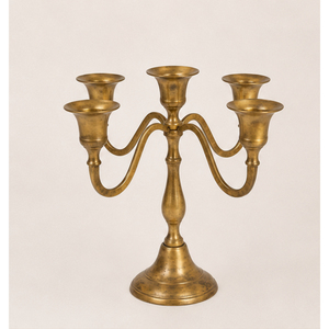 Candelabro Metálico de 5 Brazos para Velas Cónicas, Dorado, Centro de Mesa para Bodas, Decoración para Eventos, Hoteles y Hogar - Product Image 5