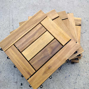 Waterproof Interlocking DUAL LOCK Square WPC <b>Decking</b> 300x300mm Modern Matt Finish Co-extrusion 2-Year Warranty Pool Balcony - Product Image 1