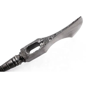 ขวานเหล็กดามัสกัสคุณภาพพรีเมียมลายบิดเกลียว งานแฮนด์เมด Jexmoo พร้อมปลอกหนัง ของขวัญสำหรับคุณพ่อสำหรับกิจกรรมกลางแจ้ง - Product Image 4