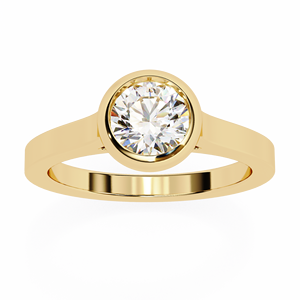 Anillo de compromiso y aniversario de oro de 10k, 14k, 18k para mujer con diamante redondo de 0.5 CT con engaste clásico, certificado IGI - Product Image 2