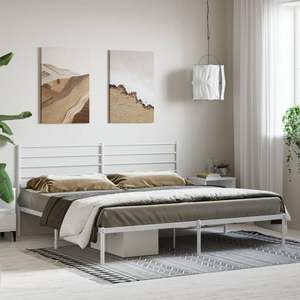 Base de Cama Doble de Acero Blanco, Rectangular, Metálica - Product Image 3