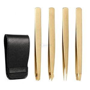 Kit Profesional de Pinzas para Cejas de Acero Inoxidable Azul con Punta Inclinada y Plana, Juego de Herramientas de Belleza para Depilación de Precisión - Product Image 6