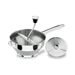 Passaverdura in Acciaio Inox 18/10 con Manico e Grattugia per Uso Manuale in Cucina - Product Image 1
