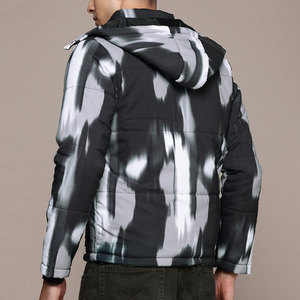 Men's Winter Bubble Bomber Jacket Plus Size Zipper Closure Hooded Streetwear Style Puffer Shiny Design Warm <b>Padding</b> Wholesale - Product Image 3