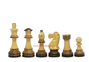 Juego de Ajedrez Staunton NE K0030 para Niños, Piezas de Madera Clásicas Quemadas, Tablero de Plástico Acrílico, Embalaje en Caja de Cartón con Diseño de Mármol - Product Image 4