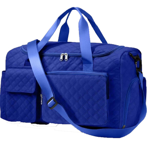 Bolsa Deportiva Azul de Gran Capacidad (30-40L), Cierre de Cremallera, Correa Ajustable, Asa Suave, Estilo Casual Unisex, Color Sólido, Poliéster - Product Image 5