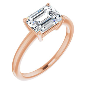 Anillo Solitario de Diamante Cultivado en Laboratorio con Corte Esmeralda Pequeño, Claridad VVS-VS, Certificado por IGI, en Oro, para Aniversario de Bodas, para Mujer - Product Image 4