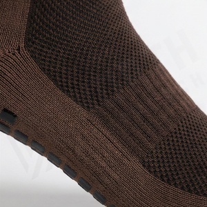 Brown Crew <b>Socks</b> Solid Color Knitted Breathable Polyester Spandex <b>Men</b> Women Daily Wear Casual Autumn Season Standard Thickness - Product Image 5