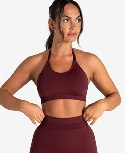 Conjunto de Yoga de 2 Piezas para Mujer, de la Mejor Calidad, Cintura Alta, Sin Costuras, Top Deportivo con Tirantes, Transpirable, Spandex, Poliéster, Diseño Liso - Product Image 3