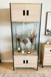 Vitrine moderne en verre TMG avec rangement en bois pour l'affichage de bouteilles de vin dans les restaurants, les bars à domicile et les boutiques de cadeaux - Product Image 4