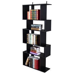 Libreria Angolare Autoportante a 5 Cubi, Scaffale a 5 Ripiani, Organizzatore per Armadio, Espositore in Nero - Product Image 3