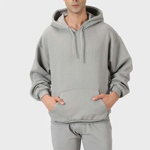 Sweat-shirt à capuche surdimensionné pour homme, couleur unie, en molleton de coton, pull décontracté, vêtement d'automne, prix avantageux, nouvelle arrivée - Product Image 1