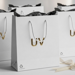 ถุงกระดาษใส่เครื่องประดับสั่งทำพิเศษพร้อมพิมพ์โลโก้ด้วย UV รีไซเคิลได้และย่อยสลายได้เพื่อการตกแต่งบรรจุภัณฑ์ของขวัญที่เป็นมิตรกับสิ่งแวดล้อม - Product Image 3