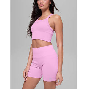 Ropa Deportiva Personalizada, Nueva Ropa de Yoga de Spandex con Cintura Alta, Chaqueta de Gimnasio para Mujer, Conjunto Deportivo sin Costuras sin Mangas - Product Image 6