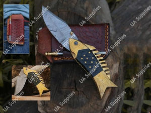 มีดพับเหล็กดามัสกัสอุตสาหกรรมแกะสลักด้วยมือ คุณภาพสูง สำหรับใช้งานทั่วไป ตกปลา พกพาสะดวก EDC OEM/ODM เหมาะสำหรับเดินป่า ตกปลา ตั้งแคมป์ - Product Image 4