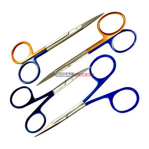 Tijeras Profesionales para Iris de 4.5 Pulgadas, Tijeras Quirúrgicas de Punta Afilada, Hojas Curvas y Rectas, Mango con Código de Color, Alemánas - Product Image 3